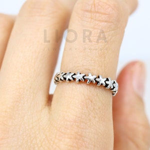 925 Sterling Silver Star Ring, Star Ring, Thick Star Ring, Star Band Ring, Band Ring, Small Star Ring