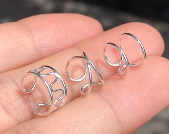 Double hoop ear cuffs, double ear wrap, ear cuff, non piercing, zigzag ear cuffs, wire ear cuff, ear wrap, criss cross ear cuff, double cuff