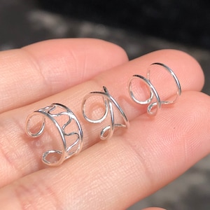 Double hoop ear cuffs, double ear wrap, ear cuff, non piercing, zigzag ear cuffs, wire ear cuff, ear wrap, criss cross ear cuff, double cuff