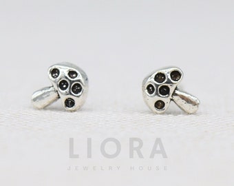 Orecchini a bottone a forma di fungo in argento sterling 925, graziosi orecchini a bottone a forma di fungo, orecchini a forma di cibo, orecchini a forma di fungo, orecchini minimal, regalo