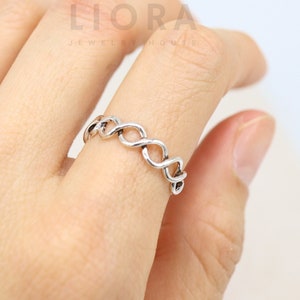 925 Sterling Silver Infinity Ring, Infinity Rope Ring, Twisted Ring, Infinity Ring, Zigzag Ring