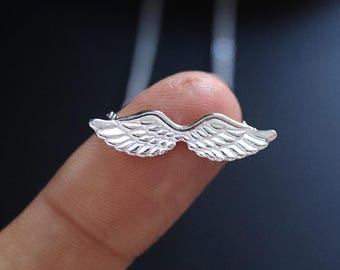 Collar con colgante de ala de ángel en plata de ley 925, collar con alas, colgante de ala, collar de ángel, regalo de joyería con alas para ella, regalo de ángel