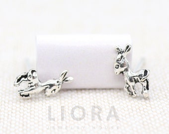 925 Sterling Silver Donkey Stud Earrings, Donkey Earrings, Small Donkey Earrings, Animal Earrings, Donkey Gift, Kid Earrings