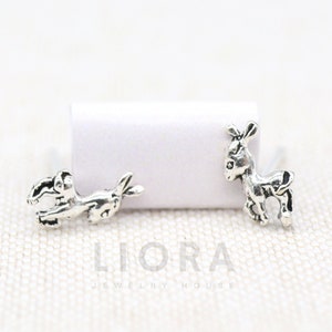 925 Sterling Silver Donkey Stud Earrings, Donkey Earrings, Small Donkey Earrings, Animal Earrings, Donkey Gift, Kid Earrings