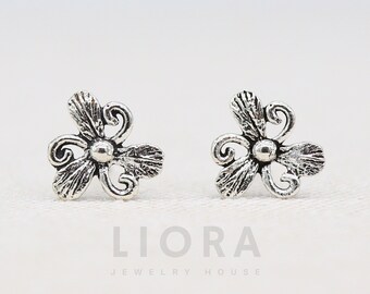 925 Sterling Silver Small Flower Stud Earrings, Flower Earrings, Flower Gift, Flower Studs