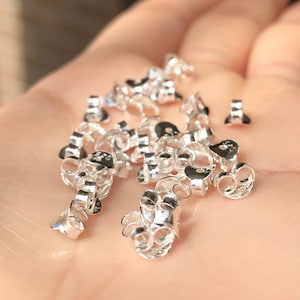 10 pairs of 925 Sterling Silver Earring Backings, Ear nuts, Butterfly Backs Findings, Back Nut, Earring Backings, Earring Nut Stopper,