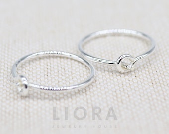 Sterling Silver Wire Hoop Earrings, Minimalist Style