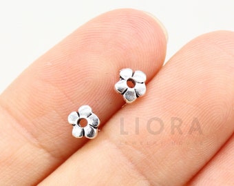 925 Sterling Silver Small Flower Stud Earrings, Flower Earrings, Flower Gift, Flower Studs