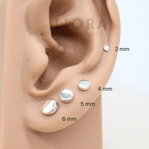 925 Sterling Silver Disc Stud Earrings, Silver Round Solid Earrings, Solid Geometric Studs, Men Earrings, Bold Circle Earrings