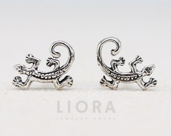 925 Sterling Silber Chamäleon Ohrstecker, Gecko Ohrringe, Eidechsen Ohrringe, Salamander Ohrringe, Tier Ohrringe