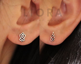 Orecchini pendenti celtici in argento Sterling 925 con nodo celtico
