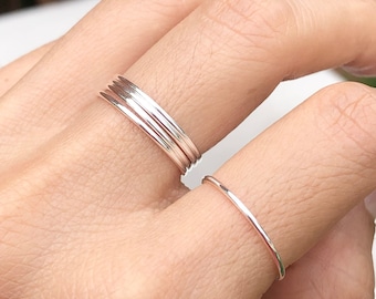 925 sterling silver 1mm smooth stacking ring, teeny tiny stack ring, wire ring, band ring, simple stacking ring, thin ring, tiny band ring