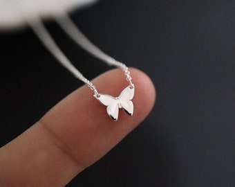 925 Sterling Silver Butterfly Necklace, Butterfly Necklace, Butterfly Pendant Necklace, Butterfly Chain, Butterfly Gift, Gift for Her
