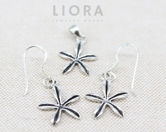 925 sterling zilveren sets met bloemoorbellen en bloemenketting, bloemoorbellen, bloemhangers, sieradensets