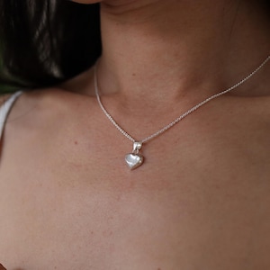 Mini Perlen Herz Anhänger Halskette, 925 Silber Herz Halskette, Herz Anhänger, Perlen Herz Anhänger, Herz Charm, Herz Halskette, Perlenherz