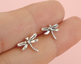 Polished Dragonfly Post Earrings In 925 Sterling Silver 10.6x10.9 mm 