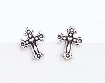 Pendientes de cruz de plata de ley 925, pendientes de cruz, pendientes de cruz, cruz ortodoxa, pendiente de cruz celta, pendientes de cruz vintage, cruz