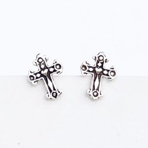 925 Sterling silver cross stud earrings, cross earrings, cross studs, orthodox cross, celtic cross earring, vintage cross earrings, cross