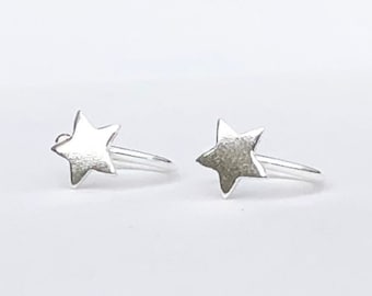 925 Sterling silver star ear cuff, star ear wrap, wire ear cuff, ear cuff, non piercing, cartilage ear cuff, star earrings, star cuff