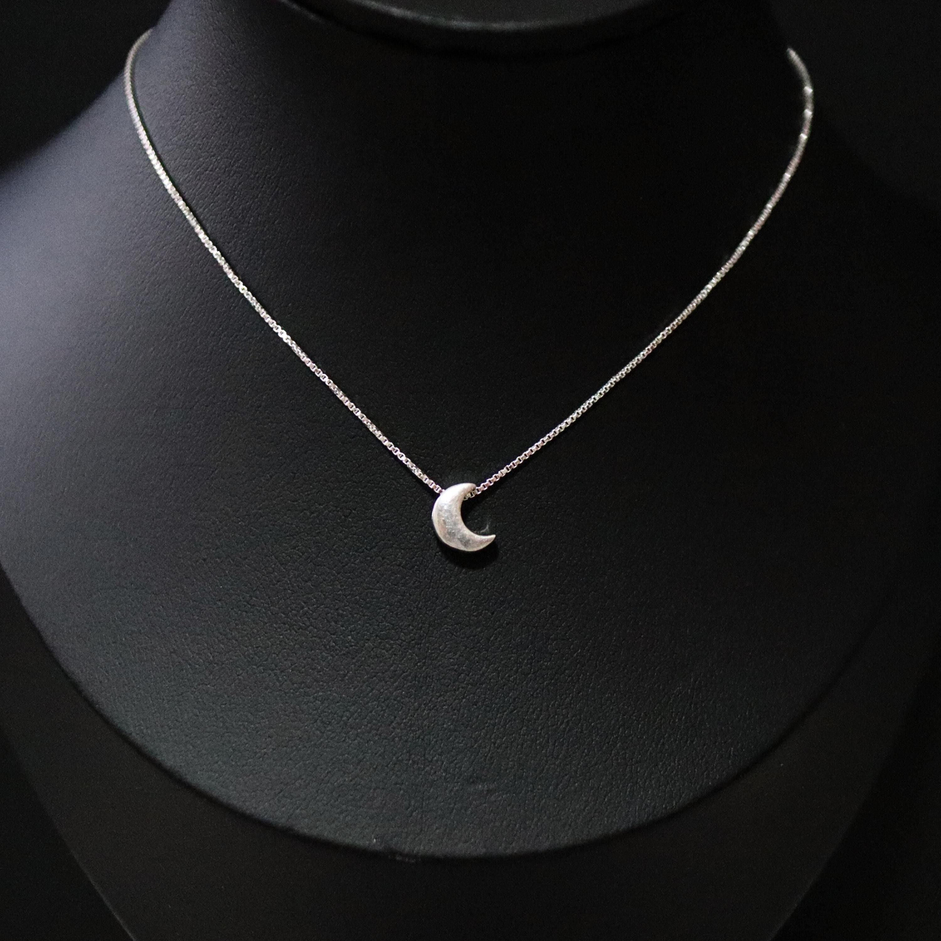 925 Sterling Silver Crescent Moon Necklace, Moon Necklace, Silver Chain with Moon, Gift For Her, Tiny Moon, Moon Jewelry