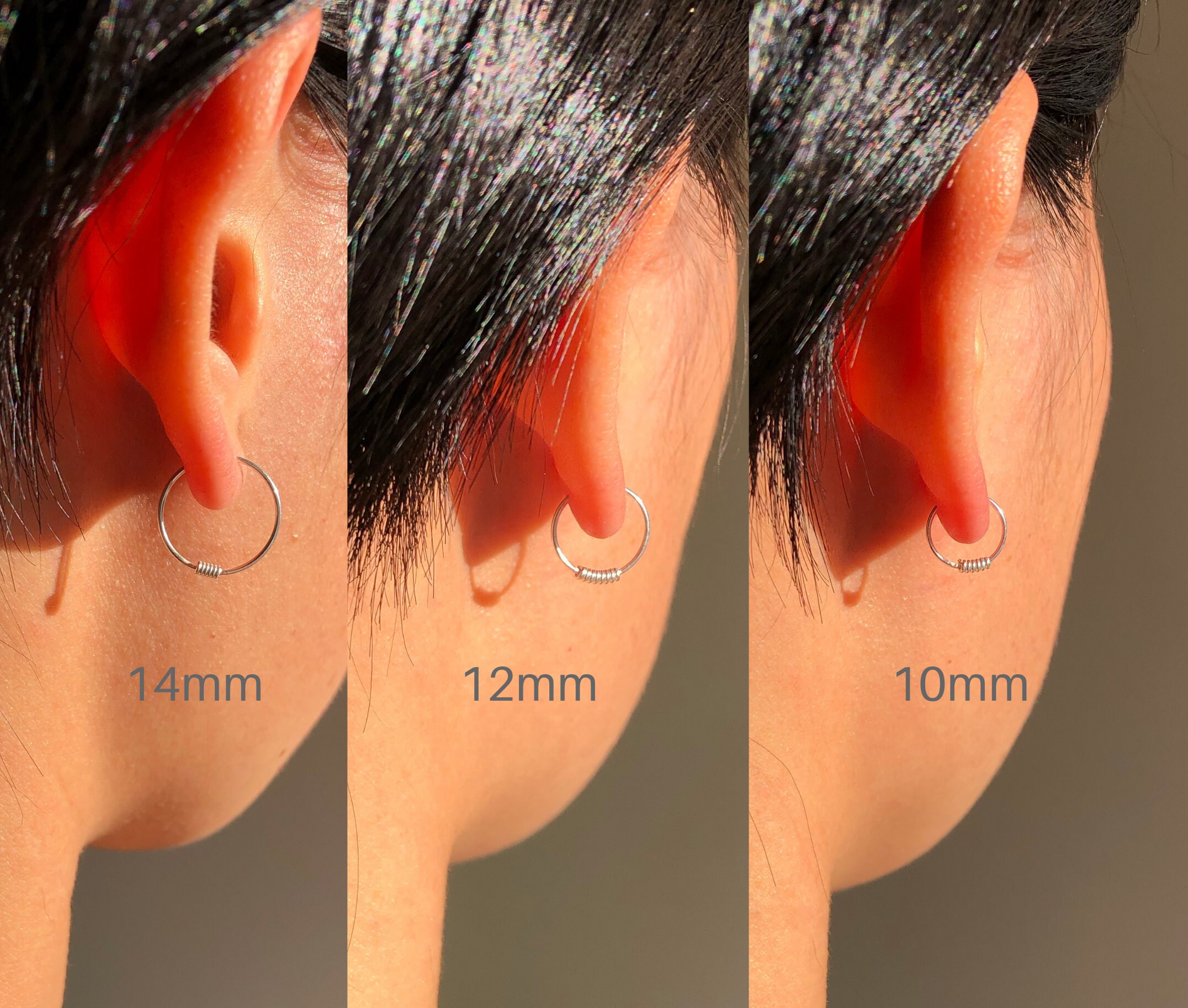 925 Sterling Silver Hoop Earrings Coil Hoop Earrings Ball Etsy