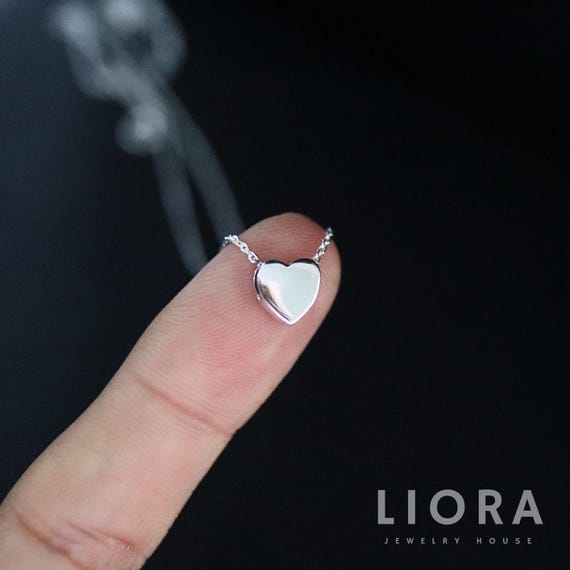 Silverly Collana Con Ciondolo A Cuore In Argento 925, Liscio E Semplice, Catena A Cordoncino 46 Cm, Regalo Con Panno Lucidante - 3