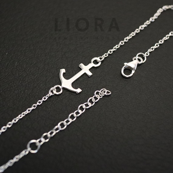 925 Sterling Silver Anchor Bracelet, Silver Anchor Charm