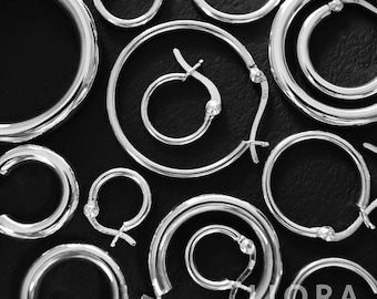 Orecchini A Cerchio, Unisex, In Argento Sterling 925, Da Uomo - Foto 4