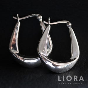 25mm Silver Bold Dome Hoop Earrings, Chunky Hoop Earrings, Silver Hoop Earrings, Thick Hoops, Large Hoops, Woman Hoop Earrings, Gift for her