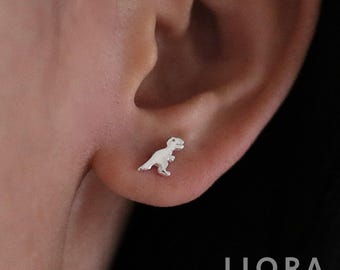 925 Sterling Silver Dinosaur Stud Earrings, Dinosaur Earrings, Baby Dinosaur, Kid Earrings, Animal Earrings, Dinosaur Gift, T-Rex Earrings