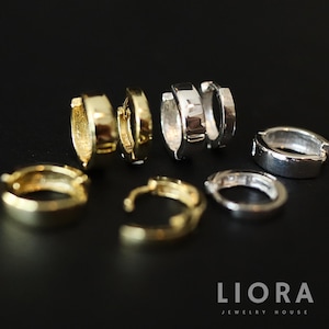925 Sterling Silver Gold Huggie Hoop Earrings, Huggie Hoops, Tiny Hoop Earrings, Chunky Hoops, Thick hoop earrings, Cartilage hoops, Hoops