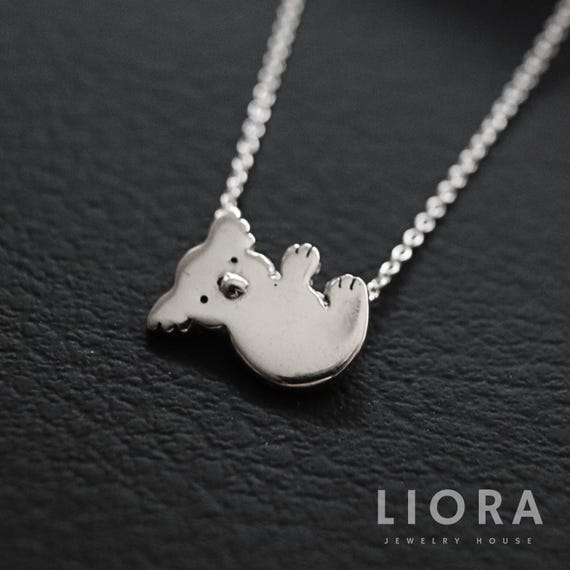 Collana con ciondolo a forma di koala in argento sterling 925