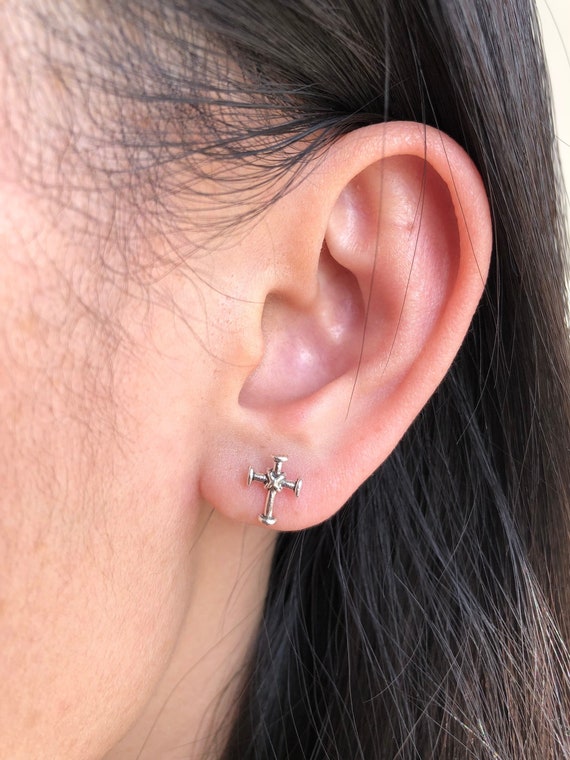 Orecchini a forma di croce in argento Sterling con nodo celtico placcato oro bianco felicità vintage croce goccia orecchini irlandesi gioielli per donne ragazze