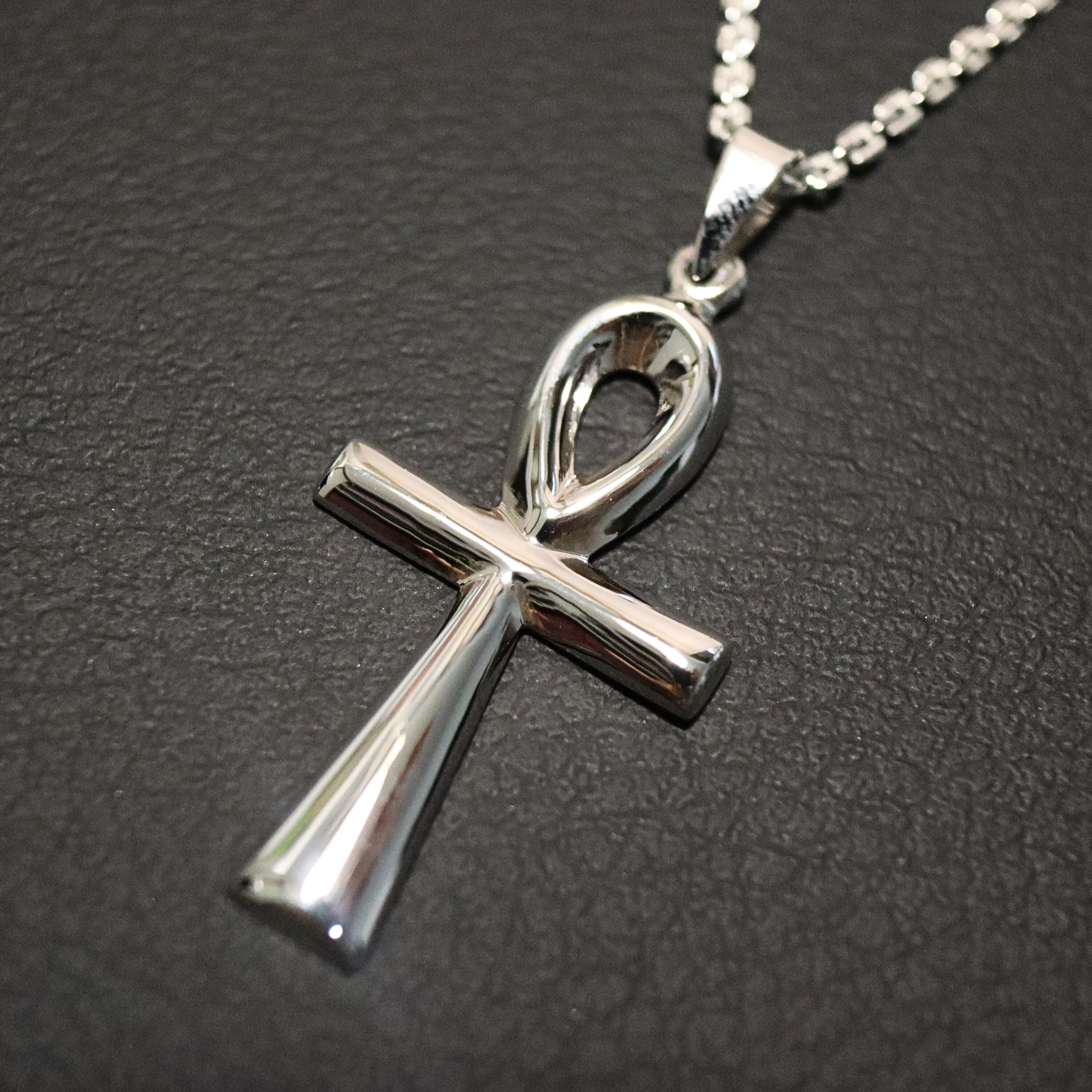 925 Sterling Silver Solid Ankh Cross Pendant Necklace, Cross Necklace ...
