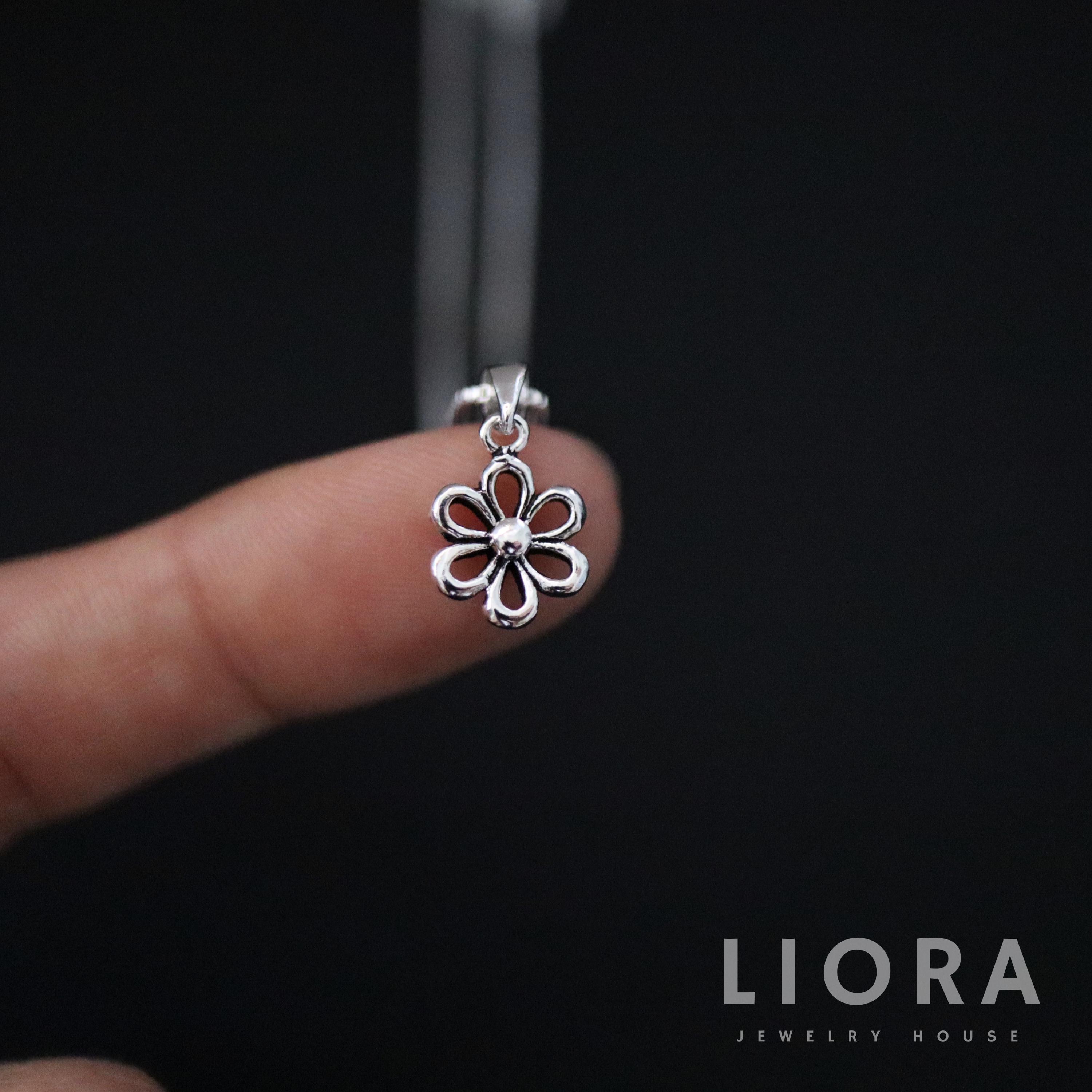925 Sterling Silver Flower Pendant Necklace, Small Flower Necklace ...