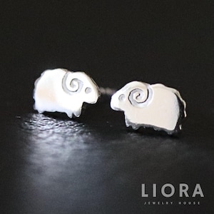 925 Sterling Silver Small Sheep Stud Earrings, Sheep Earrings, Sheep Studs, Sheep Gift, Animal Earrings, Girl Earrings, Sheep lover gift