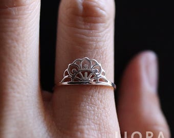 925 sterlingzilveren ring mandala zon, ring zilver zon, boho minimalistische filigraan band, mandala ring, Sunburst filigraan ring, ring zon