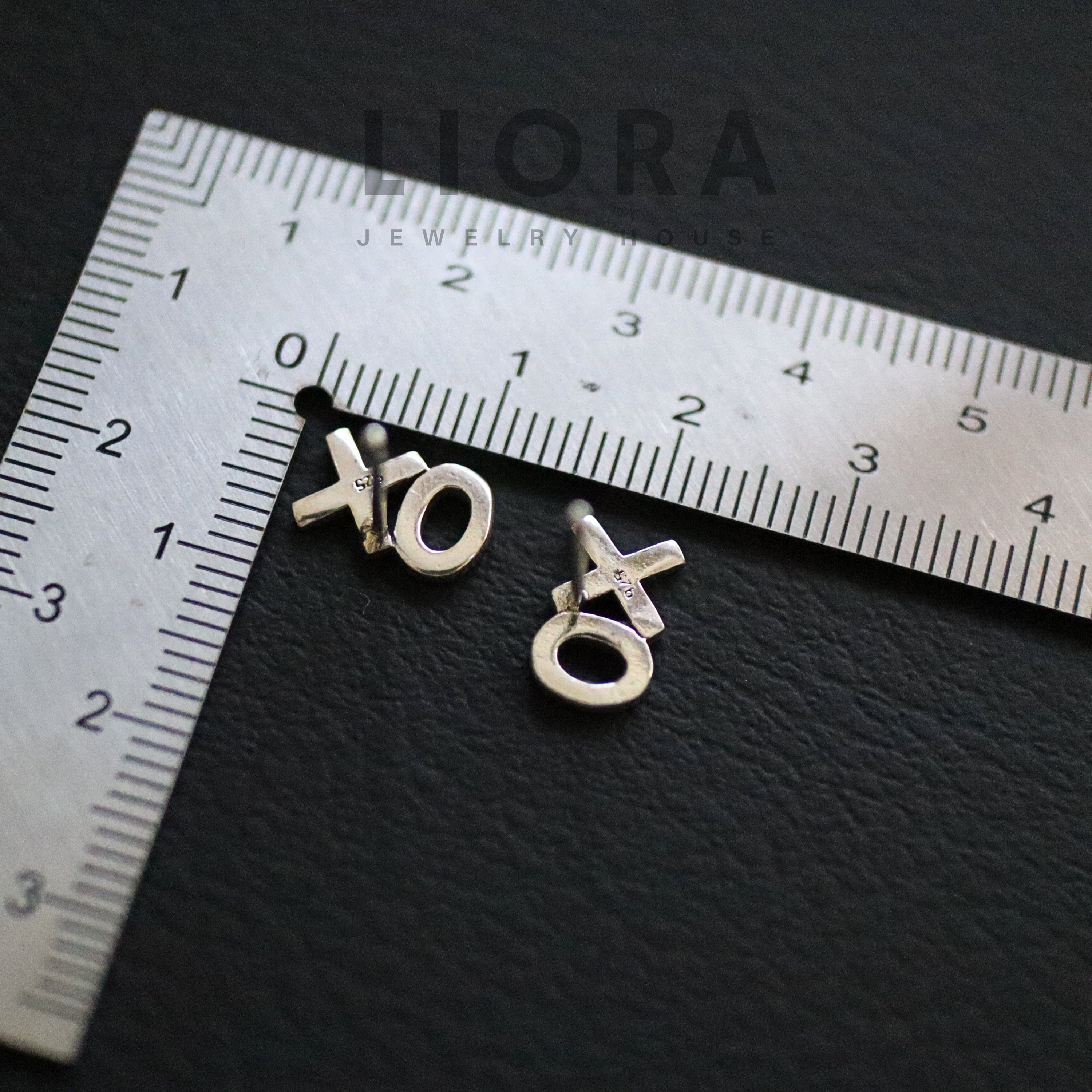 925 Sterling Silver XO Stud Earrings, XO Earrings, XO, Kiss