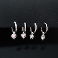 925 Sterling Silver 12mm Hoop with Crystal Charm Earrings, Hoop with Charm Star, Heart, Circle, Waterdrop product logo