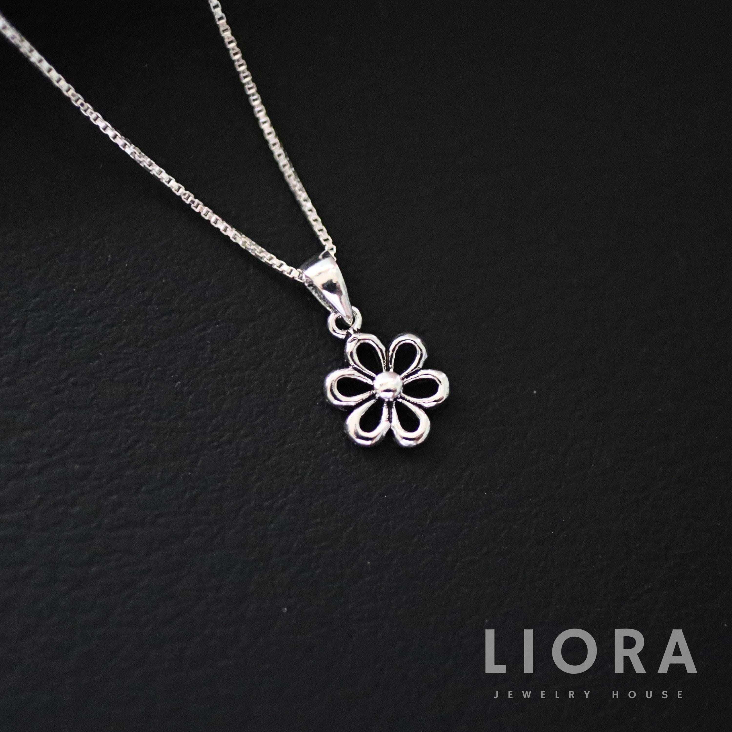 925 Sterling Silver Flower Pendant Necklace, Small Flower Necklace ...