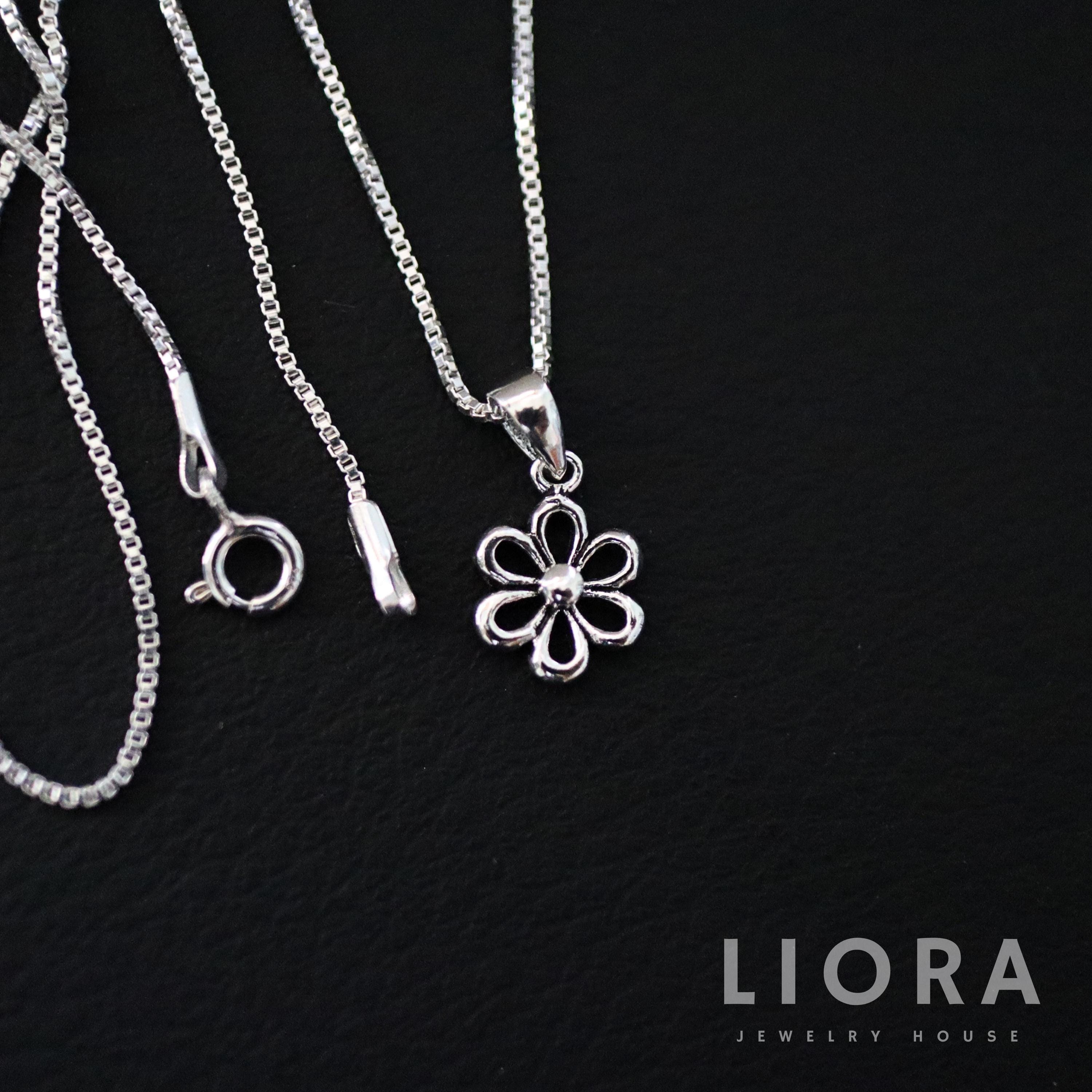 925 Sterling Silver Flower Pendant Necklace, Small Flower Necklace ...