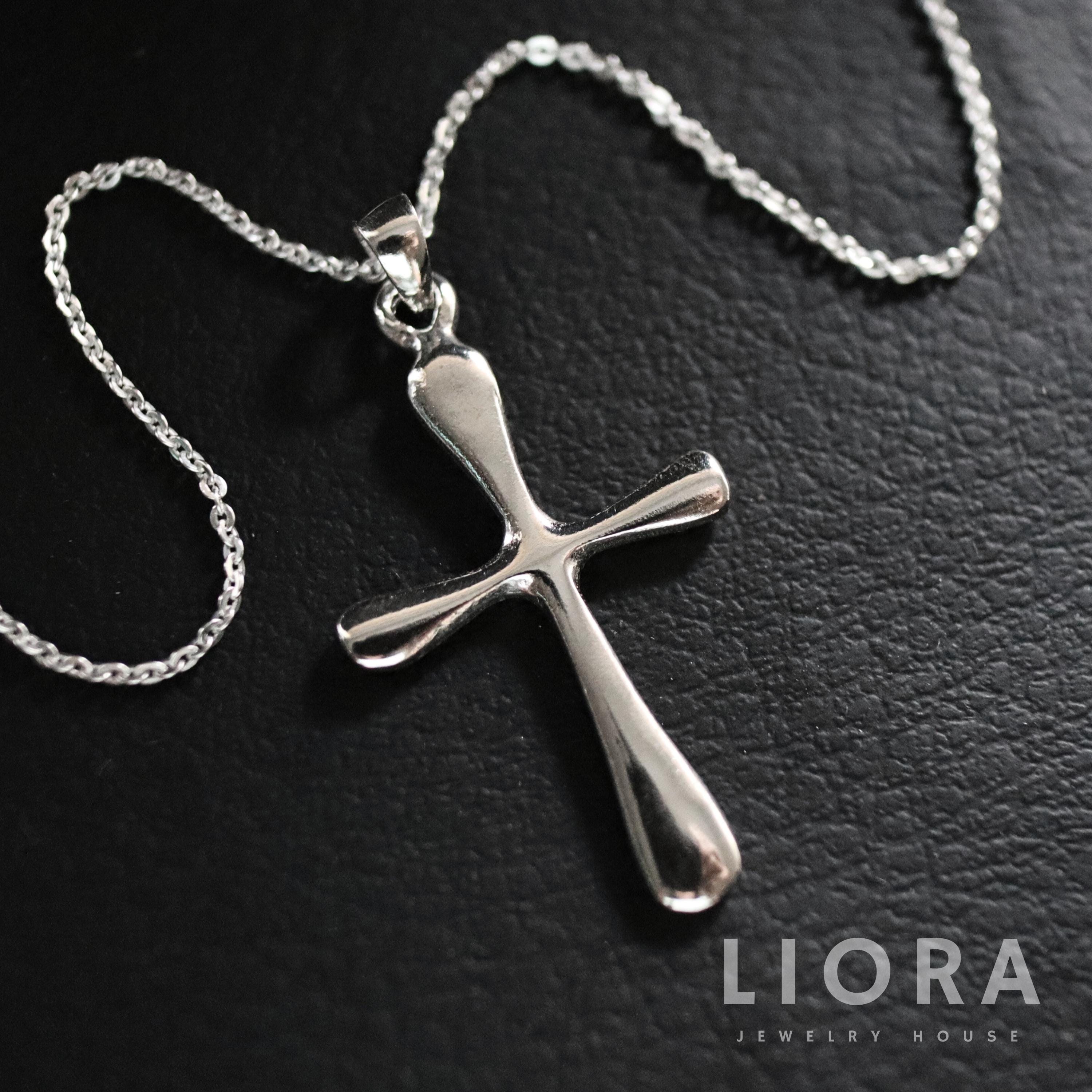 925 Sterling Silver Solid Cross Necklace, Cross Pendant, Plain Cross ...