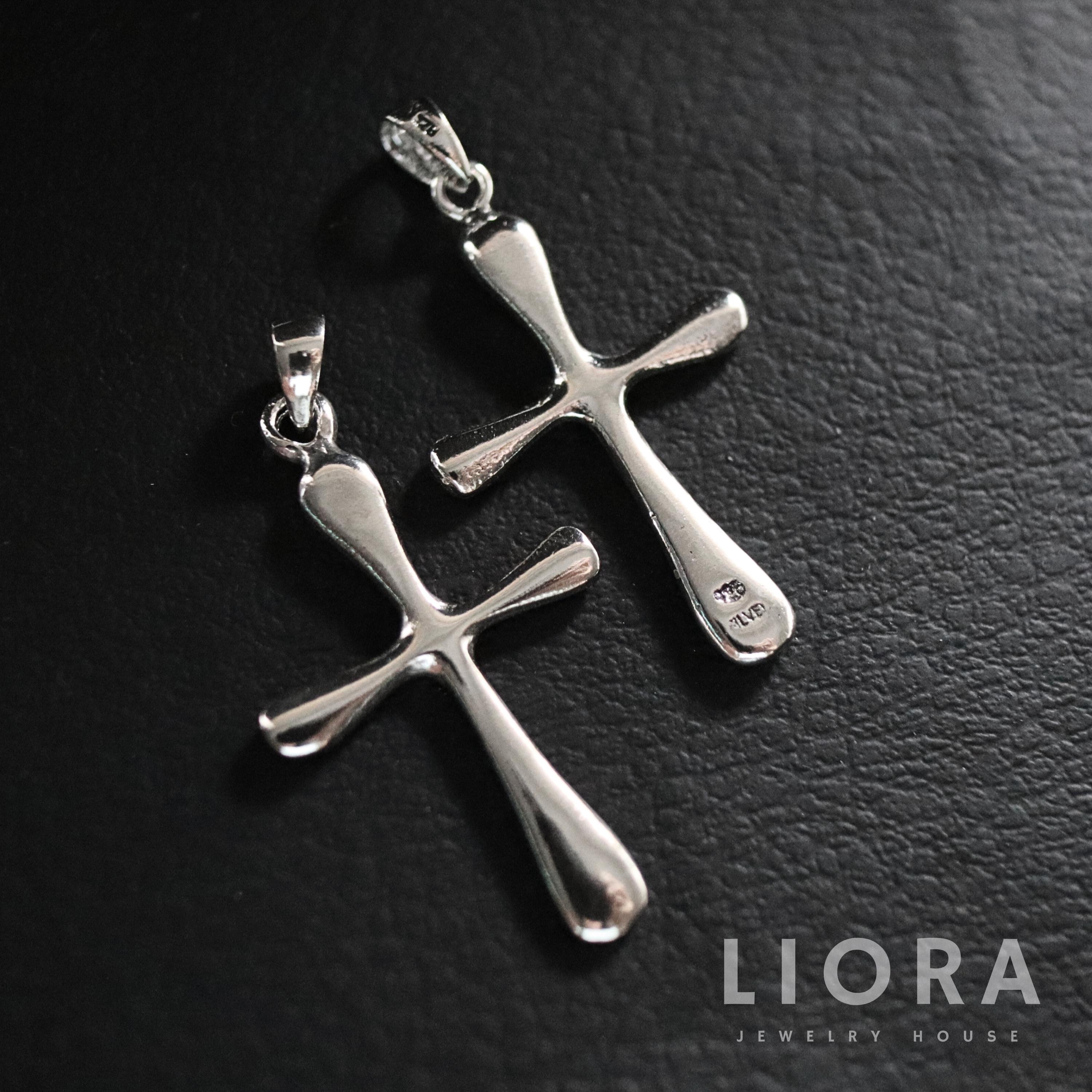 925 Sterling Silver Solid Cross Necklace, Cross Pendant, Plain Cross ...