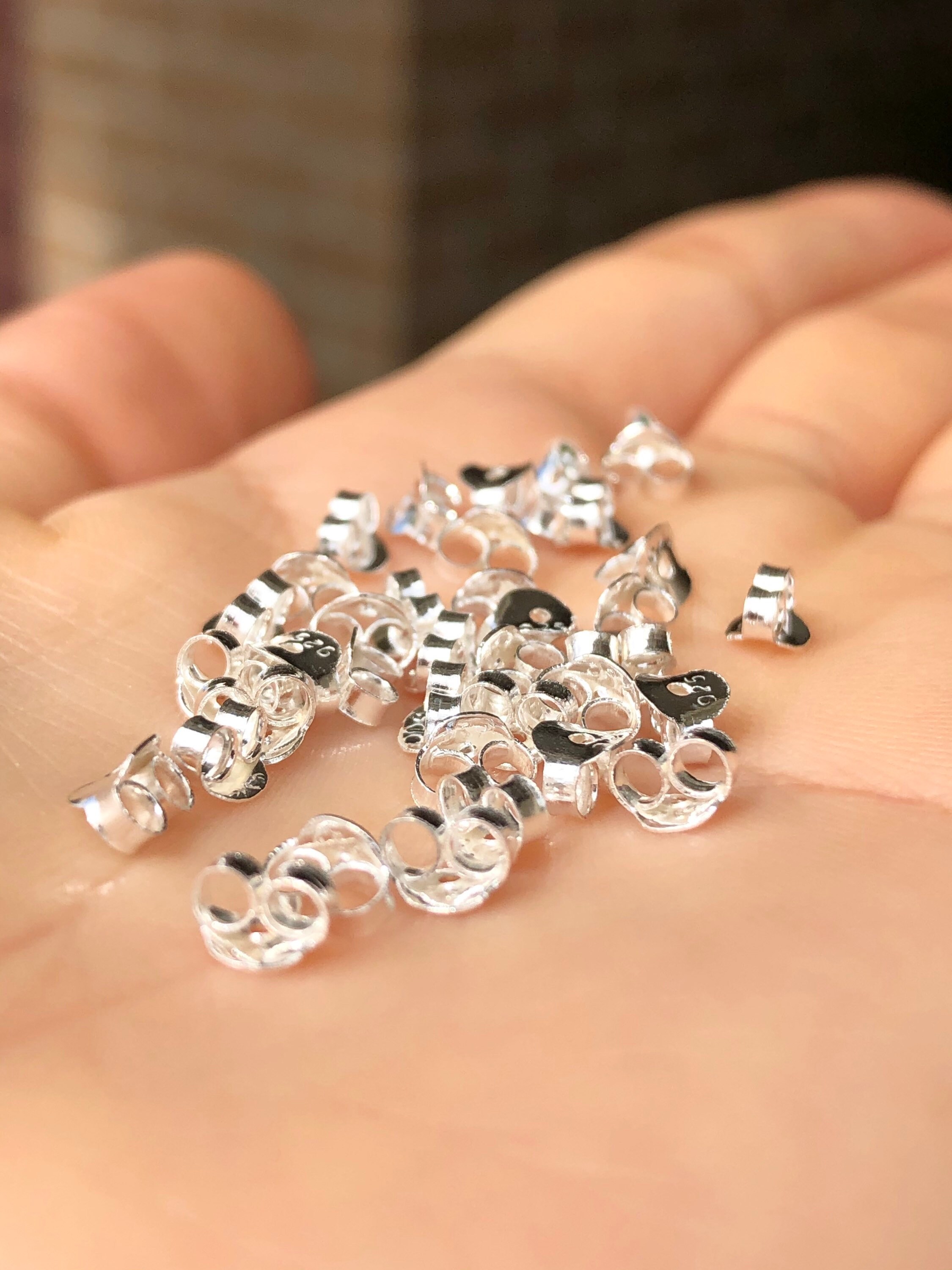 10 Pairs of 925 Sterling Silver Earring Backings, Ear Nuts, Butterfly Backs  Findings, Back Nut, Earring Backings, Earring Nut Stopper, 