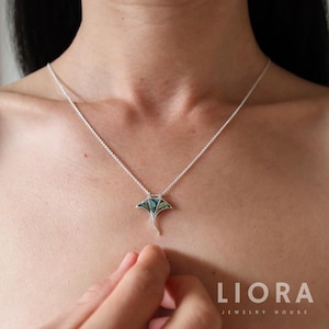 Collar con colgante de manta raya de abulón en plata 925, colgante de concha de manta raya en plata, dije de manta raya, collar de manta raya, colgante de manta raya