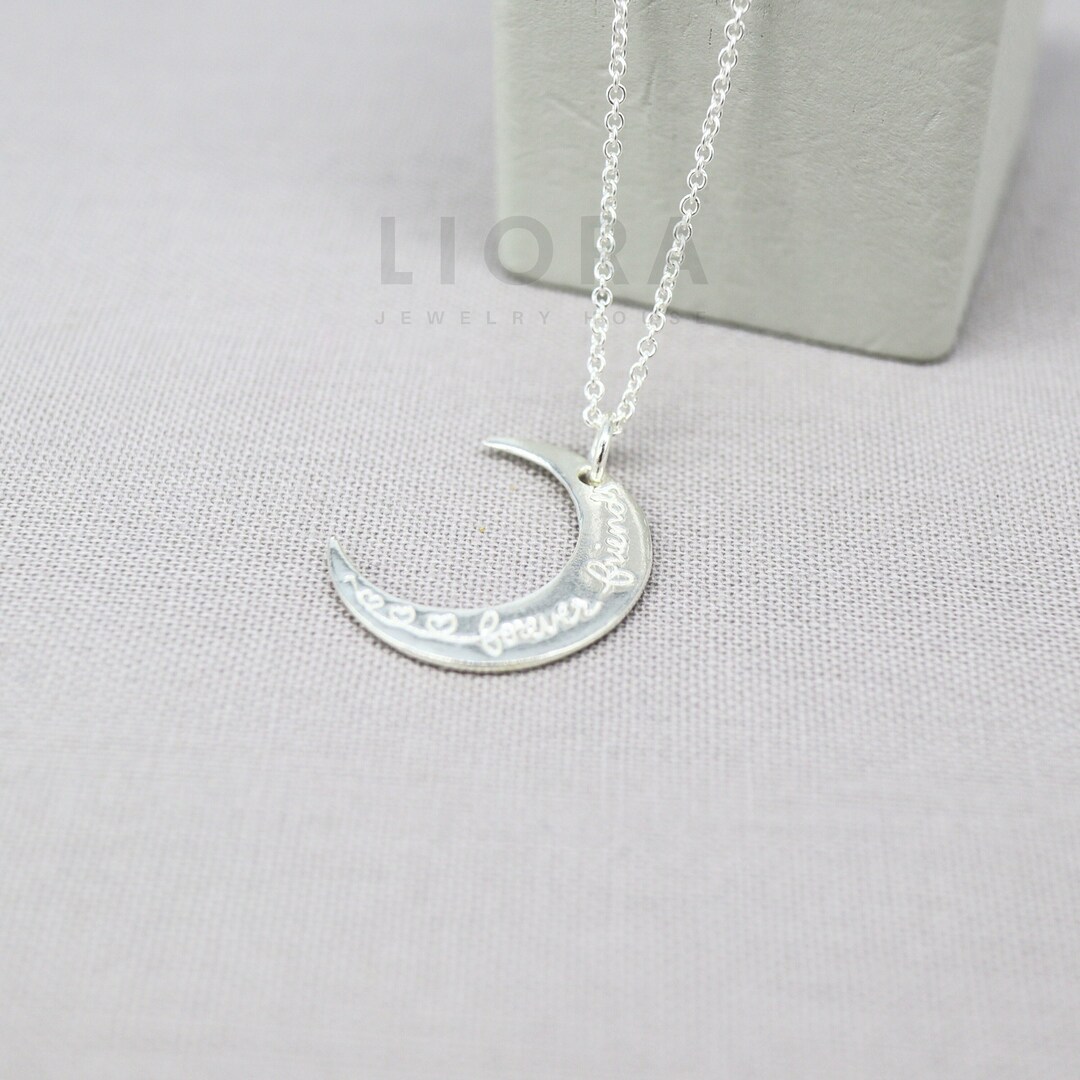 EL MOON by mananails ♡ Jewelry silver 925 Sterling Silver Crescent Moon Necklace Diamond Moon