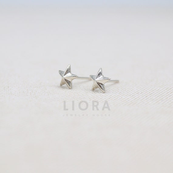 925 Sterling Silver Star Stud Earrings, Star Earrings, Small