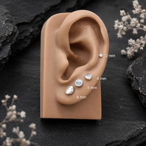 Oorbellen met schijfjes van 925 sterling zilver, geometrische cirkelvormige oorknopjes