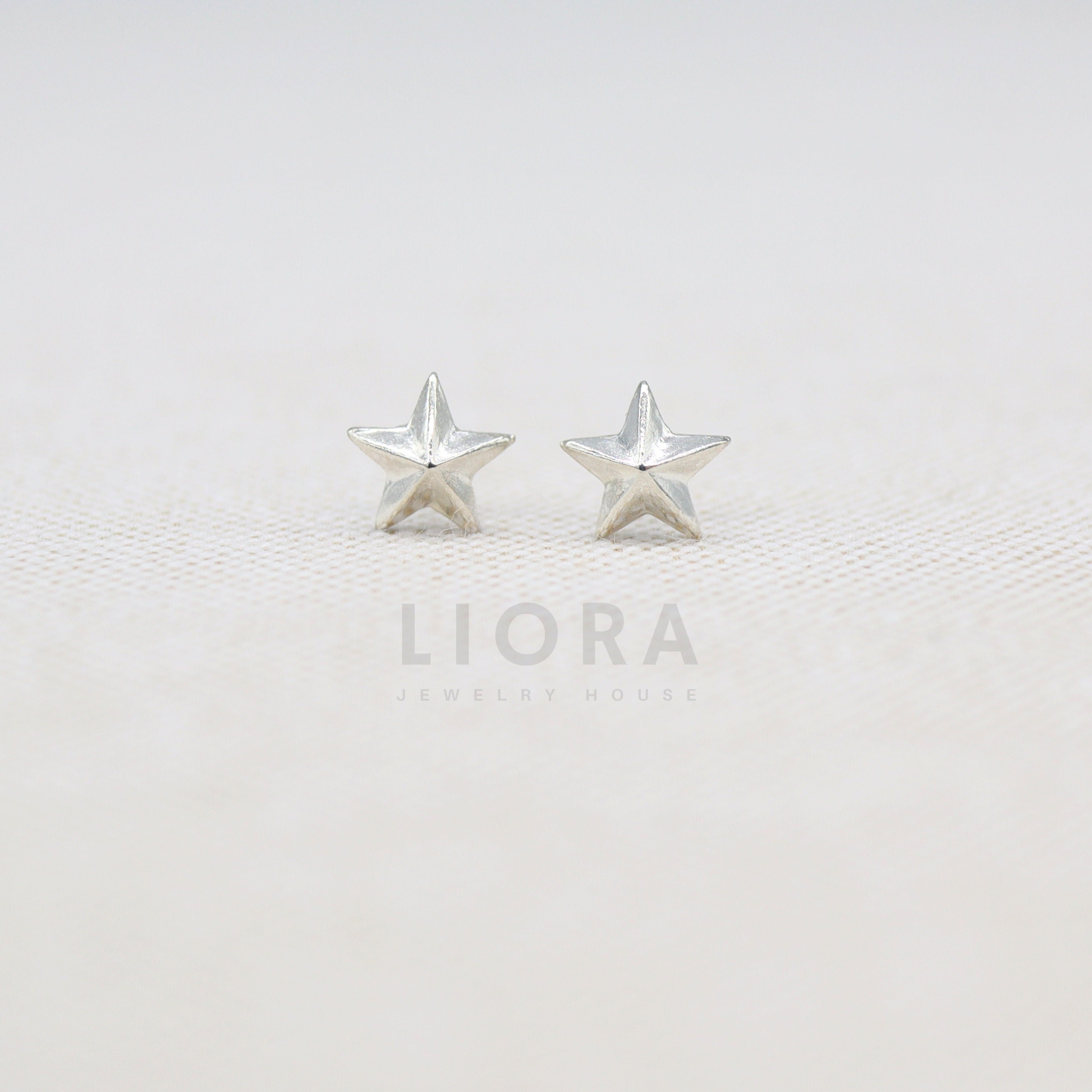 925 Sterling Silver Star Stud Earrings, Star Earrings, Small