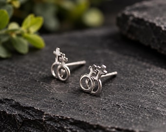 925 Sterling Silver Lesbian Symbol Stud Earrings, LGBT Pride Jewelry